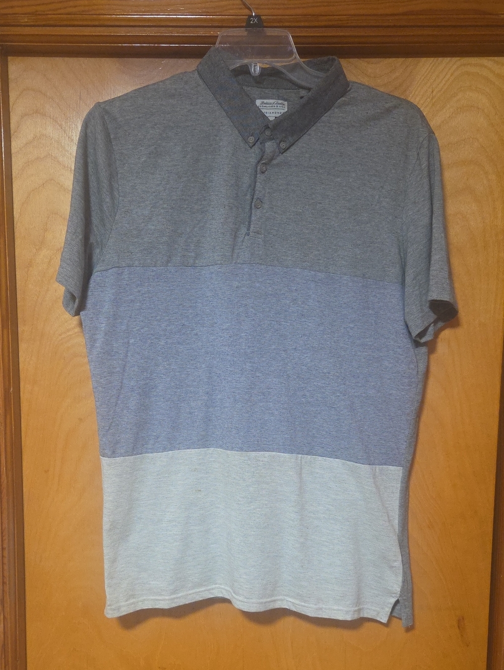 7 Diamonds Men's Gray Polo Size  Xl